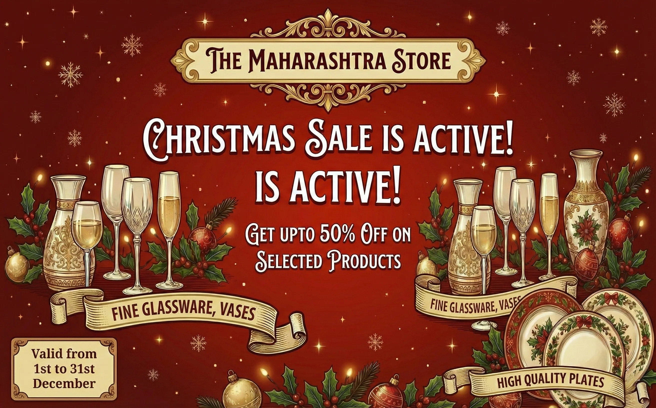 Christmas Sale Active - Up to 50% Off on Selected Products